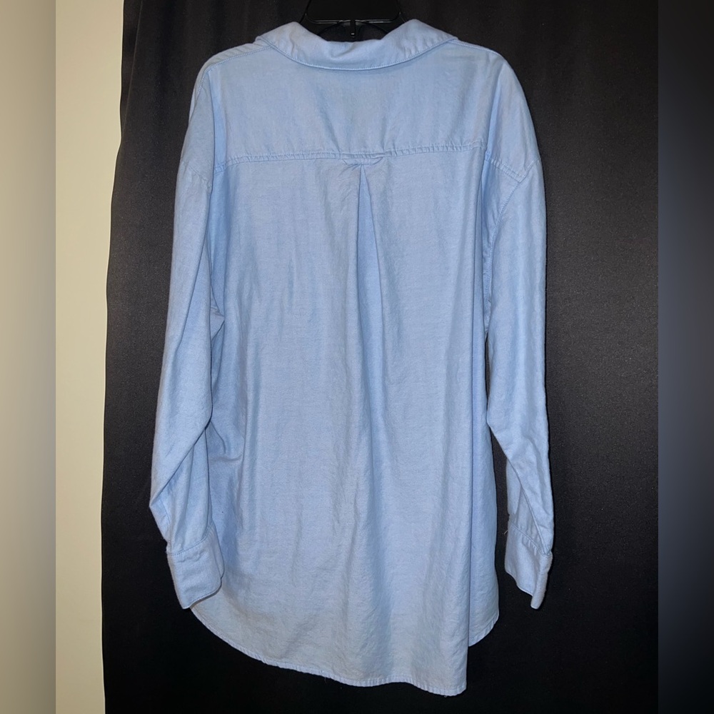 Old Navy The Boyfriend Shirt Oxford Blue - Picture 3 of 6